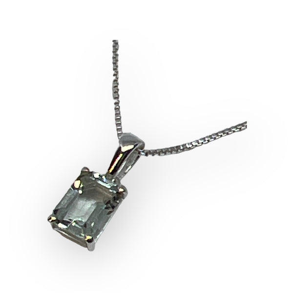 Green Amethyst Sterling Silver Pendant Necklace
