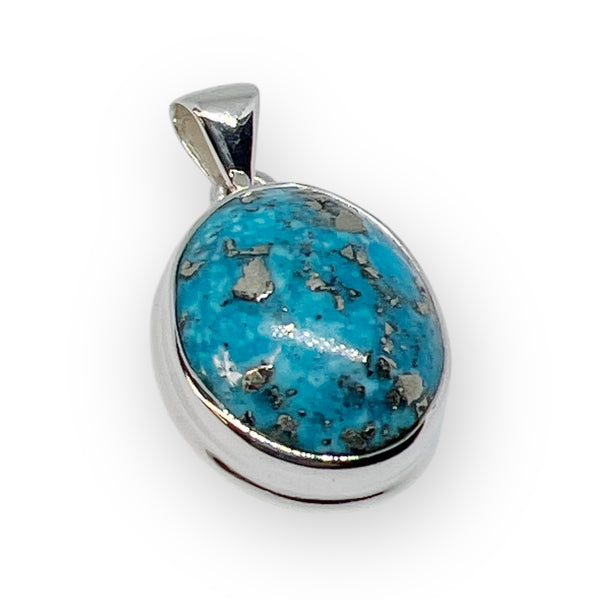 Nishapur Persian Turquoise Sterling Silver Pendant