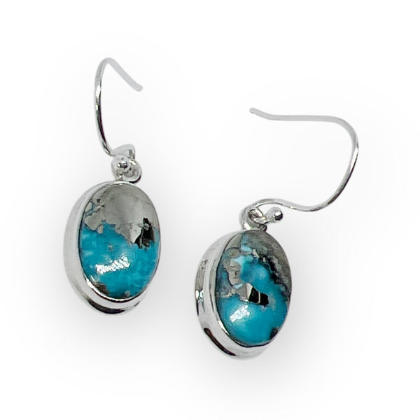 NIshapur Persian Turquoise Sterling Silver Earrings