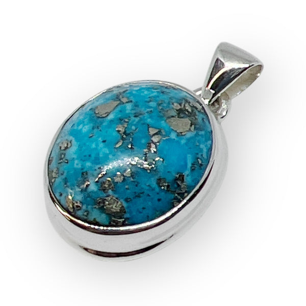 Nishapur Persian Turquoise Sterling Silver Pendant