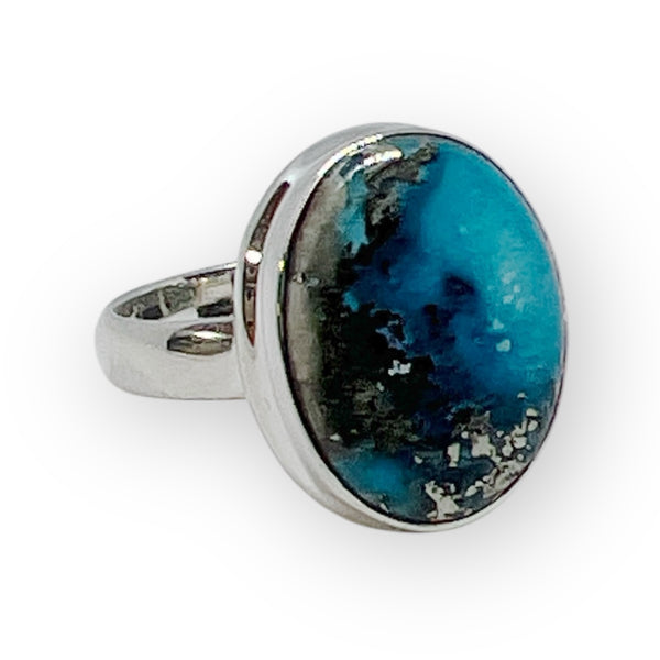 Nishapur Persian Turquoise Sterling Silver Ring