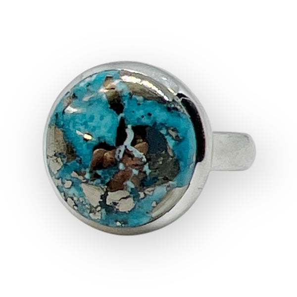 Nishapur Persian Turquoise Sterling Silver Ring