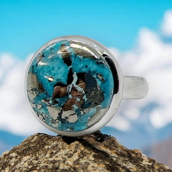 Nishapur Persian Turquoise Sterling Silver Ring