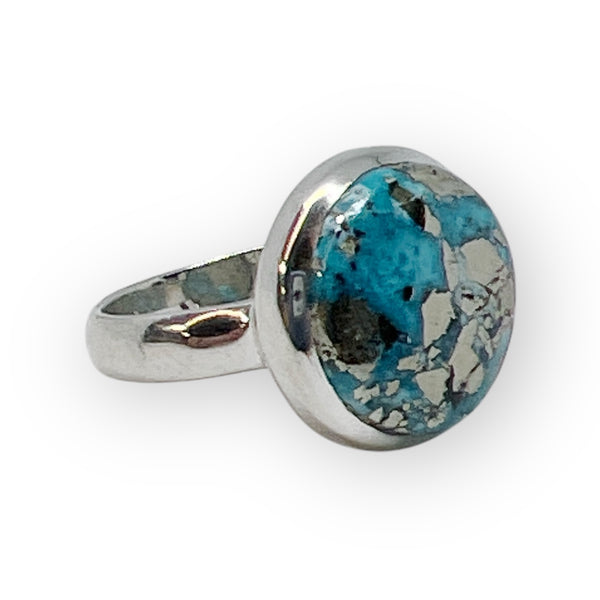 Nishapur Persian Turquoise Sterling Silver Ring