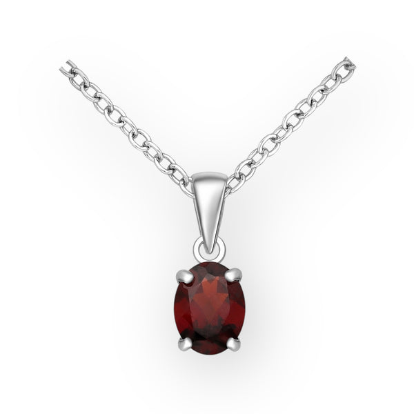 Gemstone Solitaire Sterling Silver Necklace