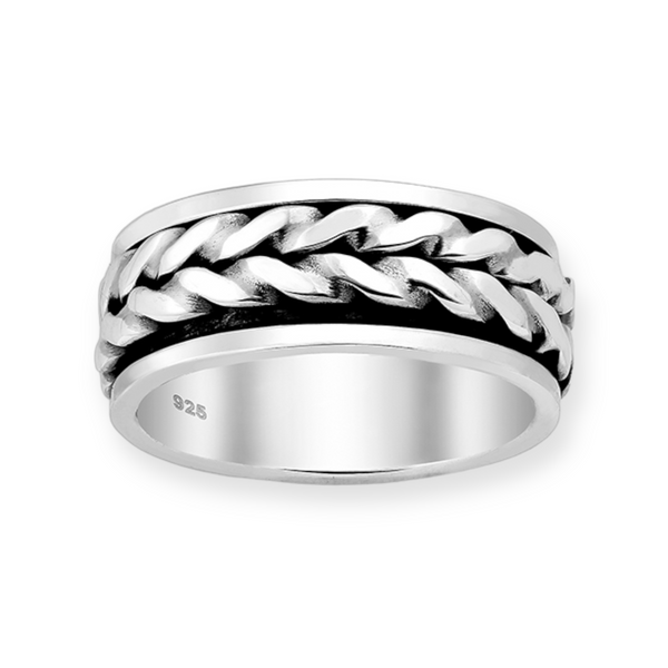 Braid Sterling Silver Spinner Ring