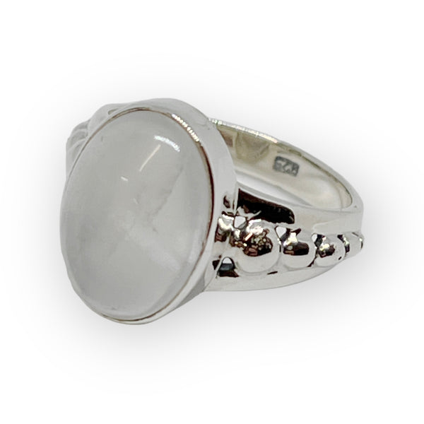 Divine Rainbow Moonstone Sterling Silver Ring