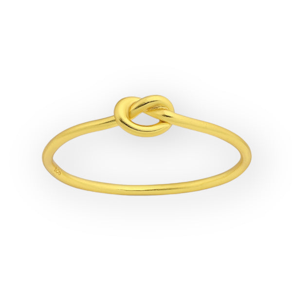 Golden Love Knot Sterling Silver Ring