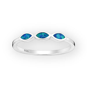 Triple Opal Sterling Silver Ring
