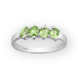 Hand Cut Gemstone Sterling Silver Ring