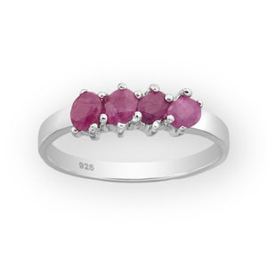 Hand Cut Gemstone Sterling Silver Ring