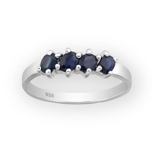 Hand Cut Gemstone Sterling Silver Ring