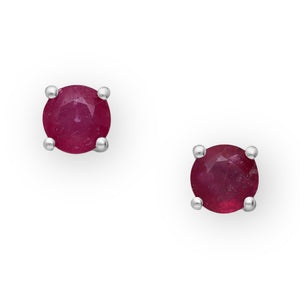 Hand Cut Gemstone Sterling Silver Earring Studs