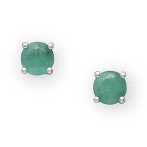Hand Cut Gemstone Sterling Silver Earring Studs