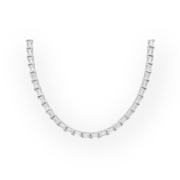 Sparkle CZ Sterling Silver Tennis Necklace