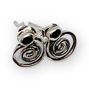 Playful Black Onyx Swirl Sterling Silver Earrings