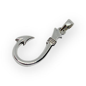 Gone Fishing Sterling Silver Fishhook Pendant Necklace