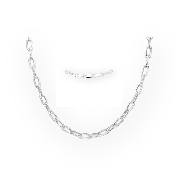 Italian Sterling Silver Paperclip Chain Necklace