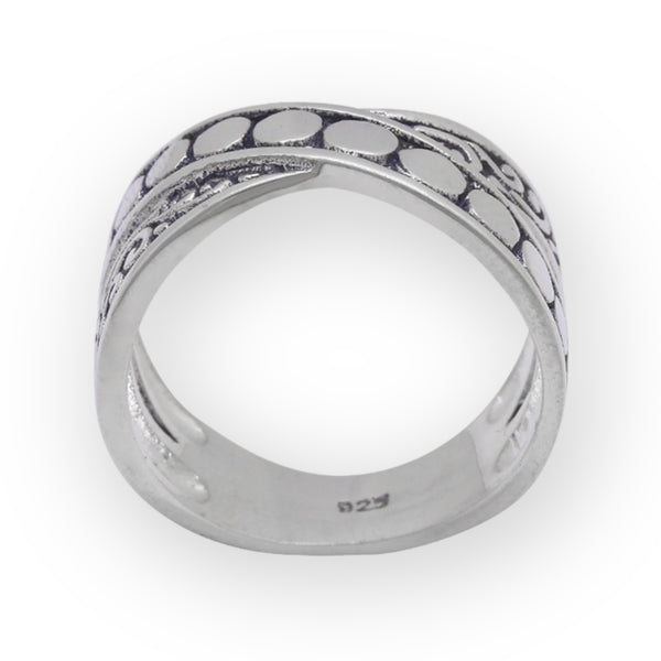 Criss Cross Sterling Silver Ring