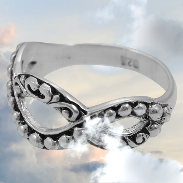 Triple Infinity Loop Sterling Silver Ring