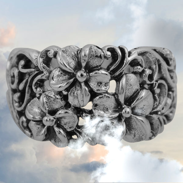 Frangipani Sterling Silver Ring