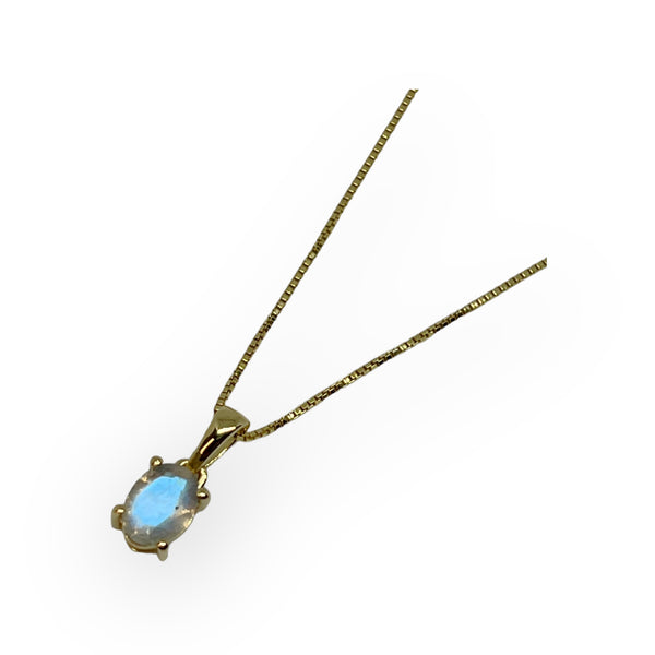 Labradorite Gold Vermeil Pendant With Gold Fill Necklace