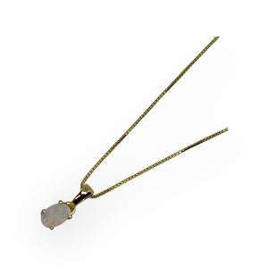 Ethiopian Opal 18K Gold Vermeil Pendant With Gold Filled Necklace