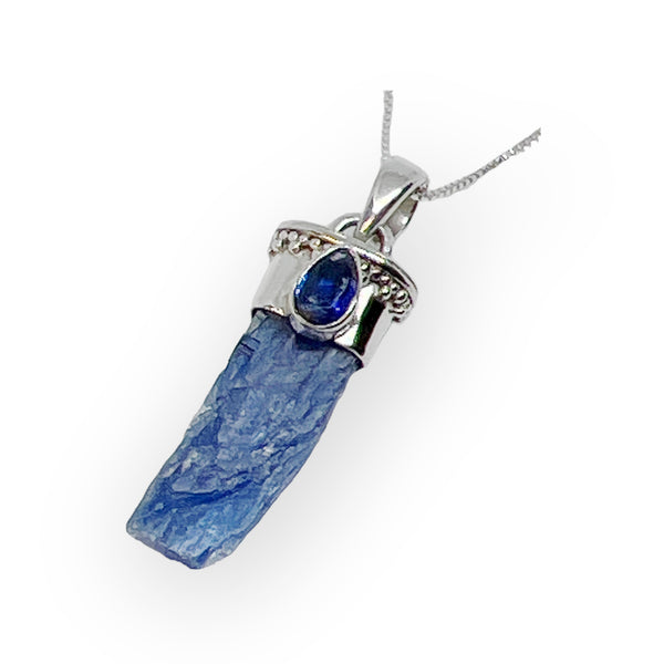 Kyanite Solid Sterling Silver Pendant Necklace