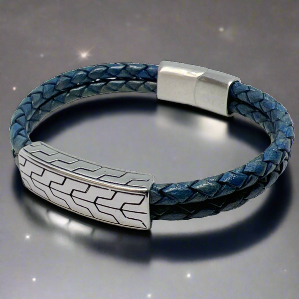 Arizona Leather Stainless Steel Bracelet