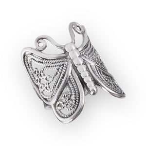 Grand Butterfly Sterling Silver Ring