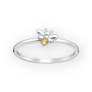 Citrine Honey Bee Sterling Silver Ring