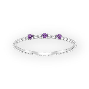 Radiant Amethyst Sterling Silver Ring