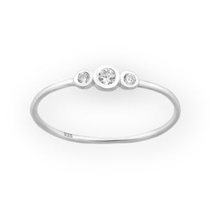 Petite Zirconia Sterling Silver Ring