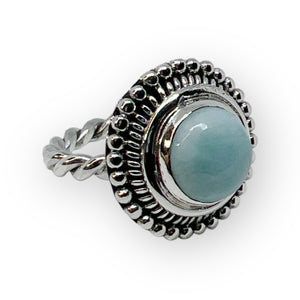 Larimar Blossom Sterling Silver Ring
