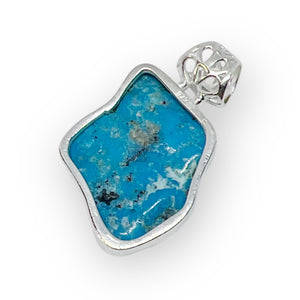 Kingman Turquoise Designer Sterling Silver Pendant