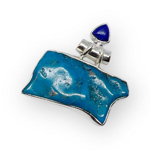 Kingman Turquoise Designer Sterling Silver Pendant