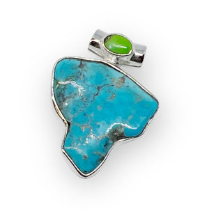 Kingman Turquoise Designer Sterling Silver Pendant