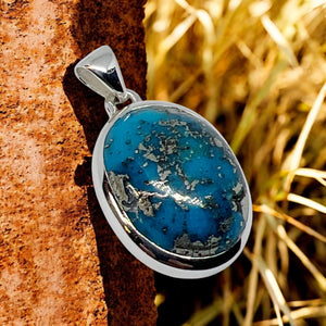 Nishapur Persian Turquoise Sterling Silver Pendant
