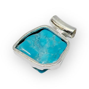 Kingman Turquoise Designer Sterling Silver Pendant