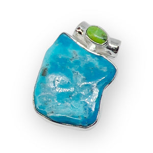 Kingman Turquoise Designer Sterling Silver Pendant