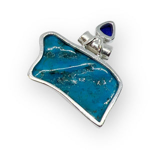 Kingman Turquoise Designer Sterling Silver Pendant