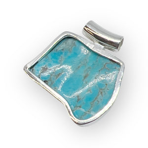 Kingman Turquoise Designer Sterling Silver Pendant