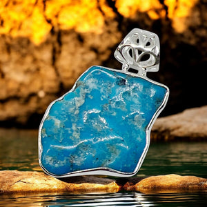 Kingman Turquoise Designer Sterling Silver Pendant