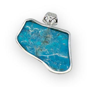 Kingman Turquoise Designer Sterling Silver Pendant