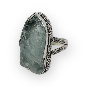 Natural Aquamarine Statement Ring