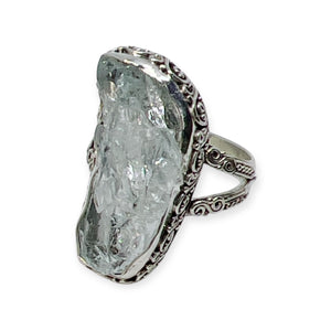 Natural Aquamarine Statement Ring