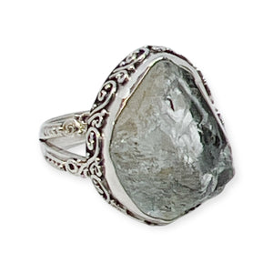 Natural Aquamarine Statement Ring