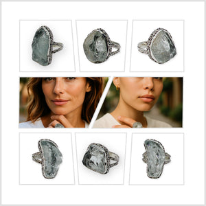 Natural Aquamarine Statement Ring