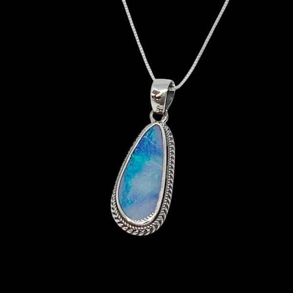 Australian Fire Opal Pendant Necklace