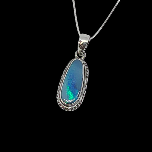 Australian Fire Opal Pendant Necklace